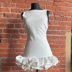 ZARA White Ruffle Hem Mini Dress *SOLD*
